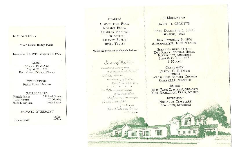 Sara Girotti Funeral (Joe's 2nd wife) 